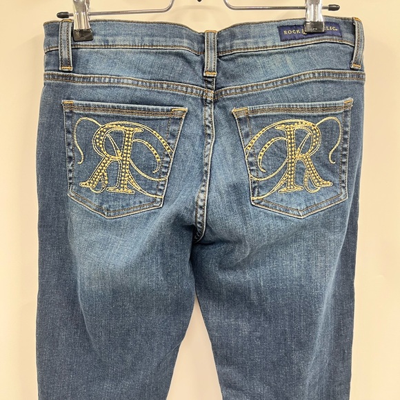 Womens Rock & Republic Mid-Rise Berlin Dark Wash Skinny Denim Jeans Size 10 - Picture 9 of 12